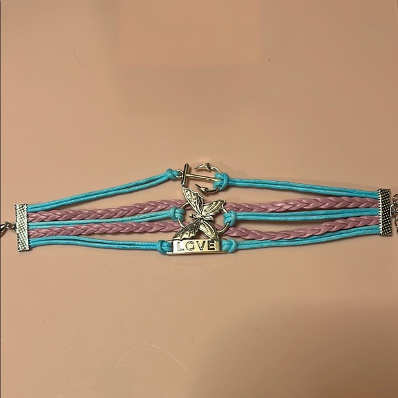 Butterfly Love Bracelet in Pink and Blue - Picture 2 of 2